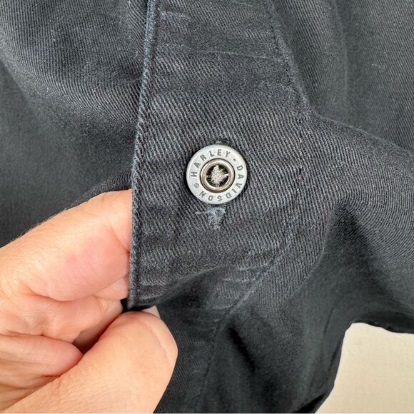 Harley Davidson Garage Shop Shirt Button Down Short Sleeve Motorcycle Mens Large - Picture 3 of 11